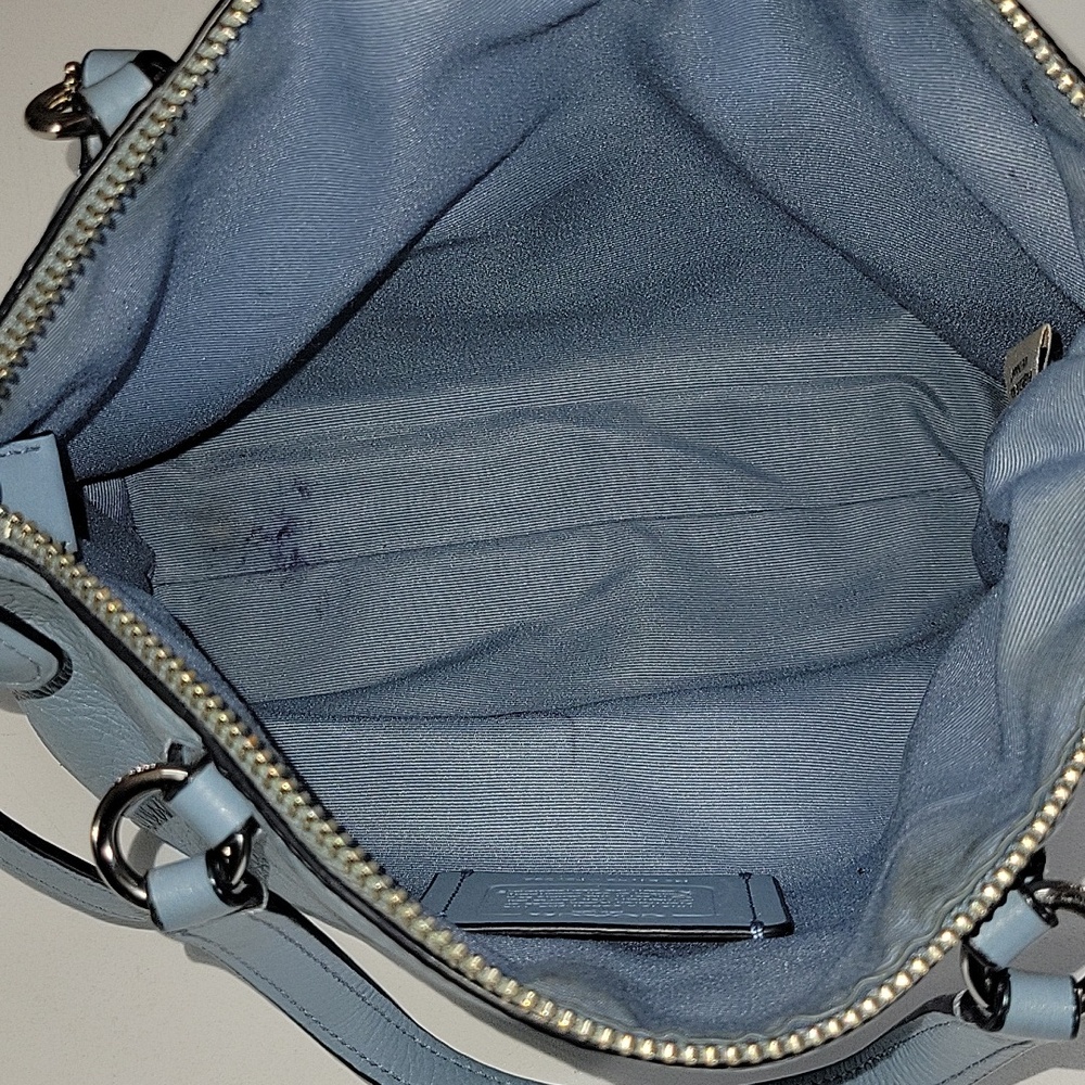 Coach Mini Kelsey Light Blue Leather Tote Crossbody Bag F57563 - Picture 10 of 15